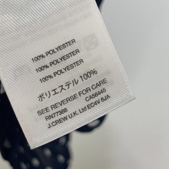 J Crew Size XS Printed Polka Dot‎ Flutter Sleeve Dress Navy Blue Ruffle J0841 - Picture 9 of 10